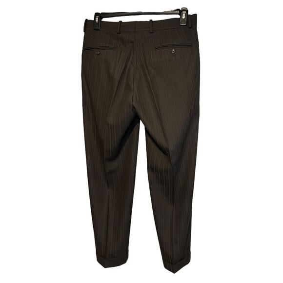 Pronto-Uomo 100% Wool Super 100's Suit Pants Mens Size 40 S Gray Pinstripe - Picture 10 of 15